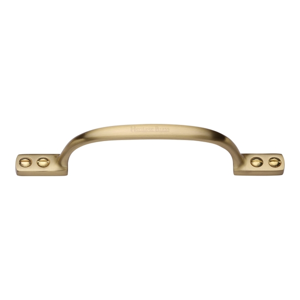 V1090 152-SB • 152 x 35mm • Satin Brass • Heritage Brass Straight Face Fixing Cabinet Handle